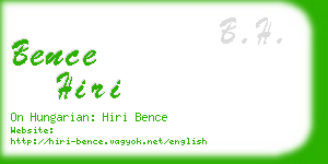 bence hiri business card